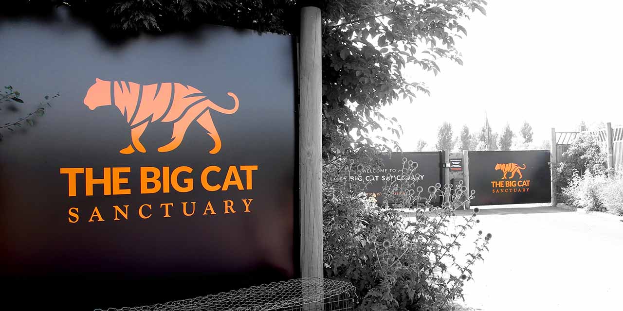 External signage made by bison for the big cat sanctuary
