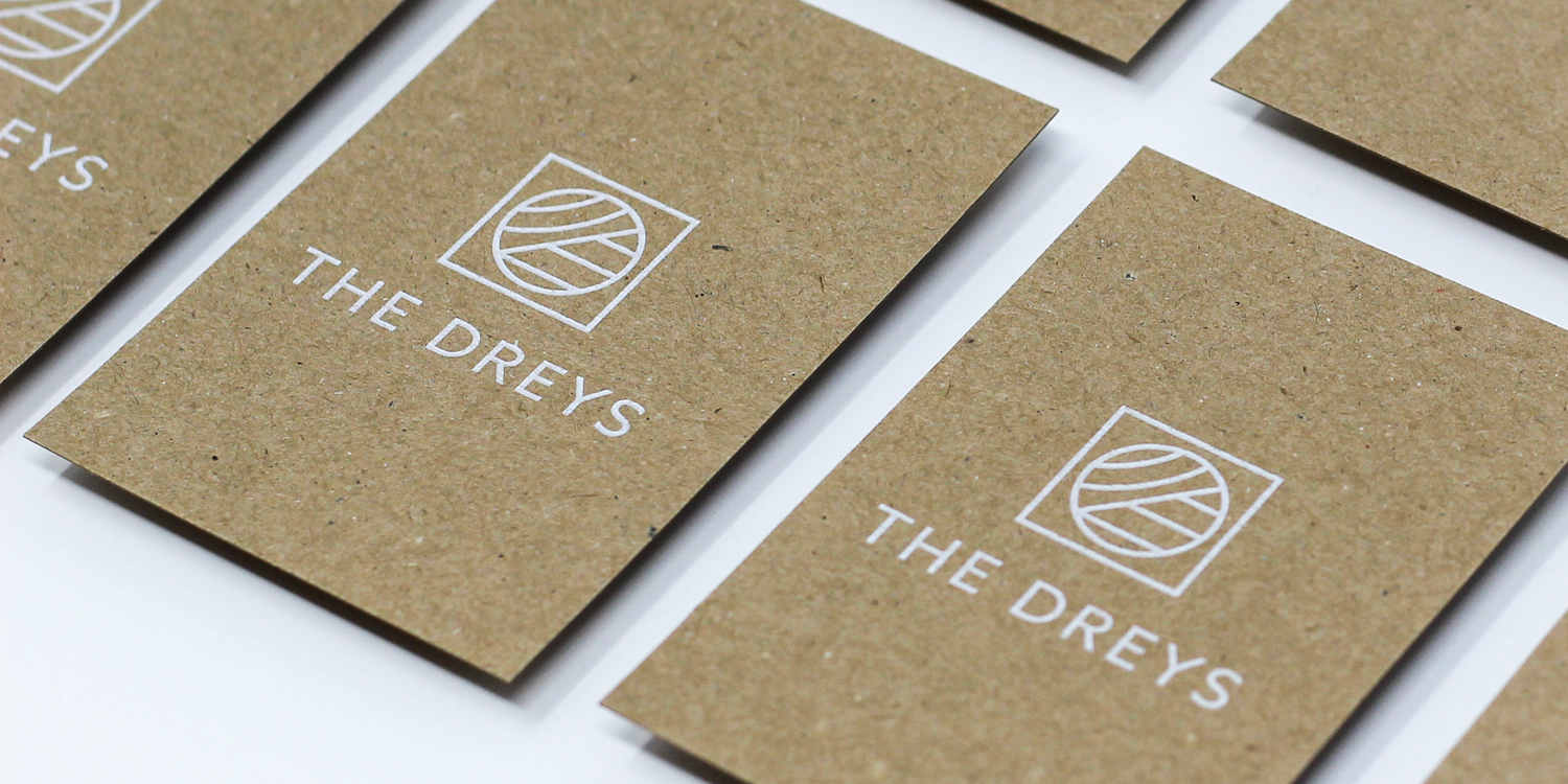 Branded cards Made By Bison for The Dreys
