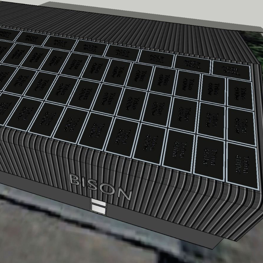 BISON 3D Design of New Headquarters Demonstrating Solar Panels For Sustainable Printing Business Push